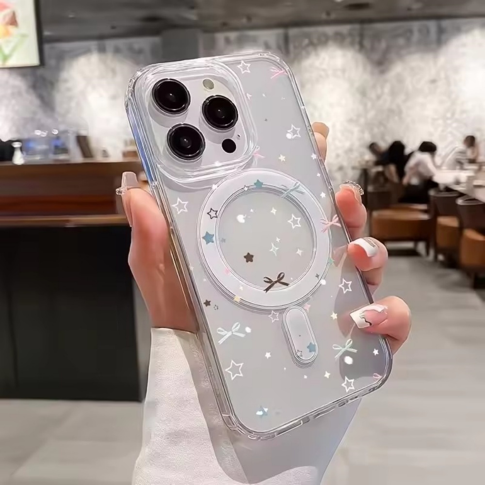 Clear Shockproof Bumper Case - Cover Trasparente Antiurto con Stampa Fiocco