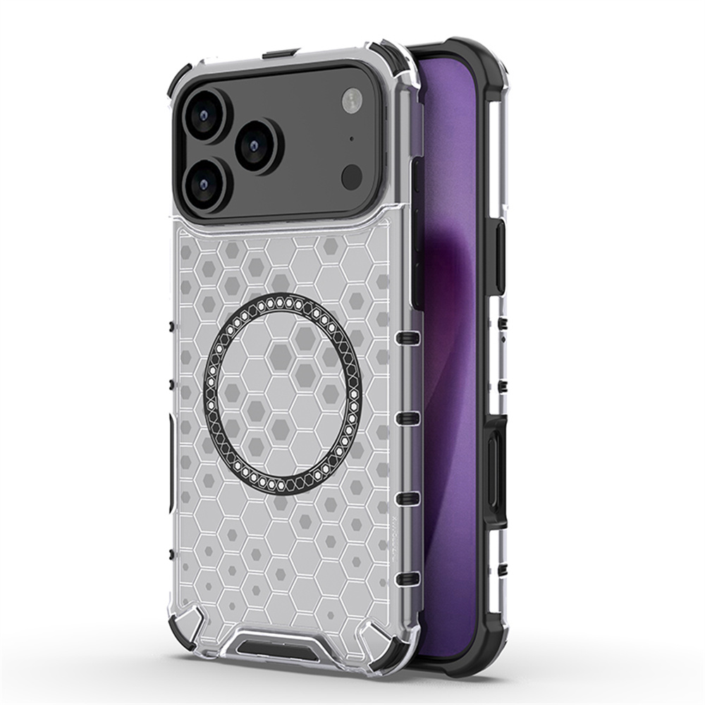 Clear Shockproof Bumper Case - Custodia magnetica a nido d'ape trasparente