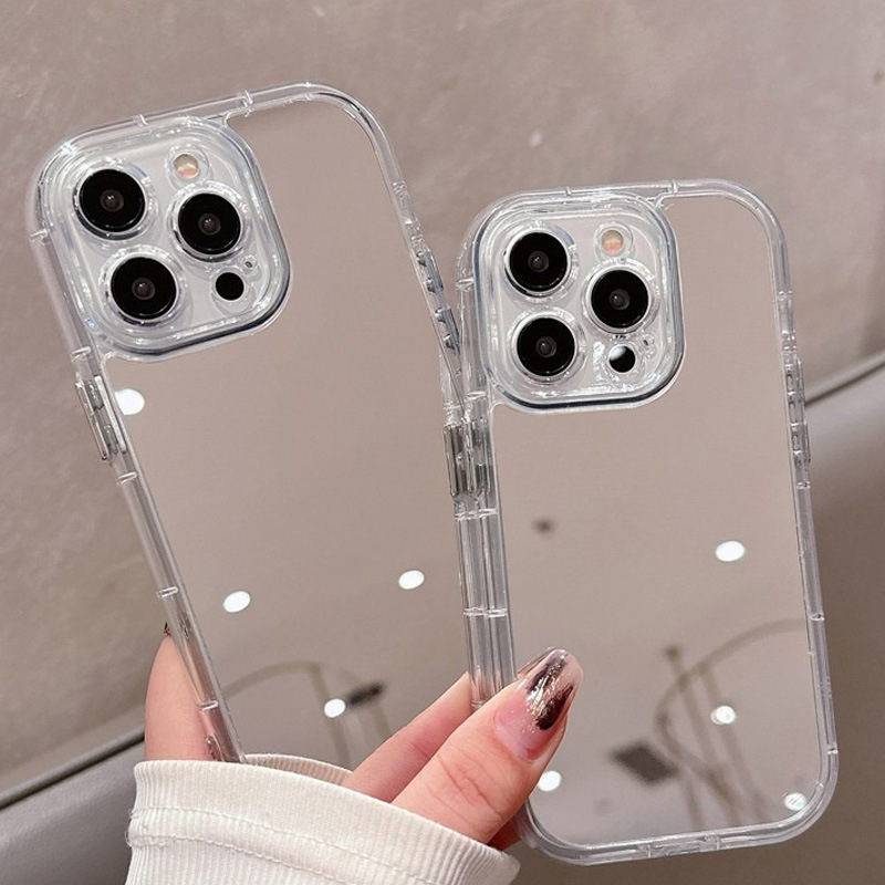 Clear Shockproof Bumper Case - Custodia Trasparente in Acrilico con Specchio